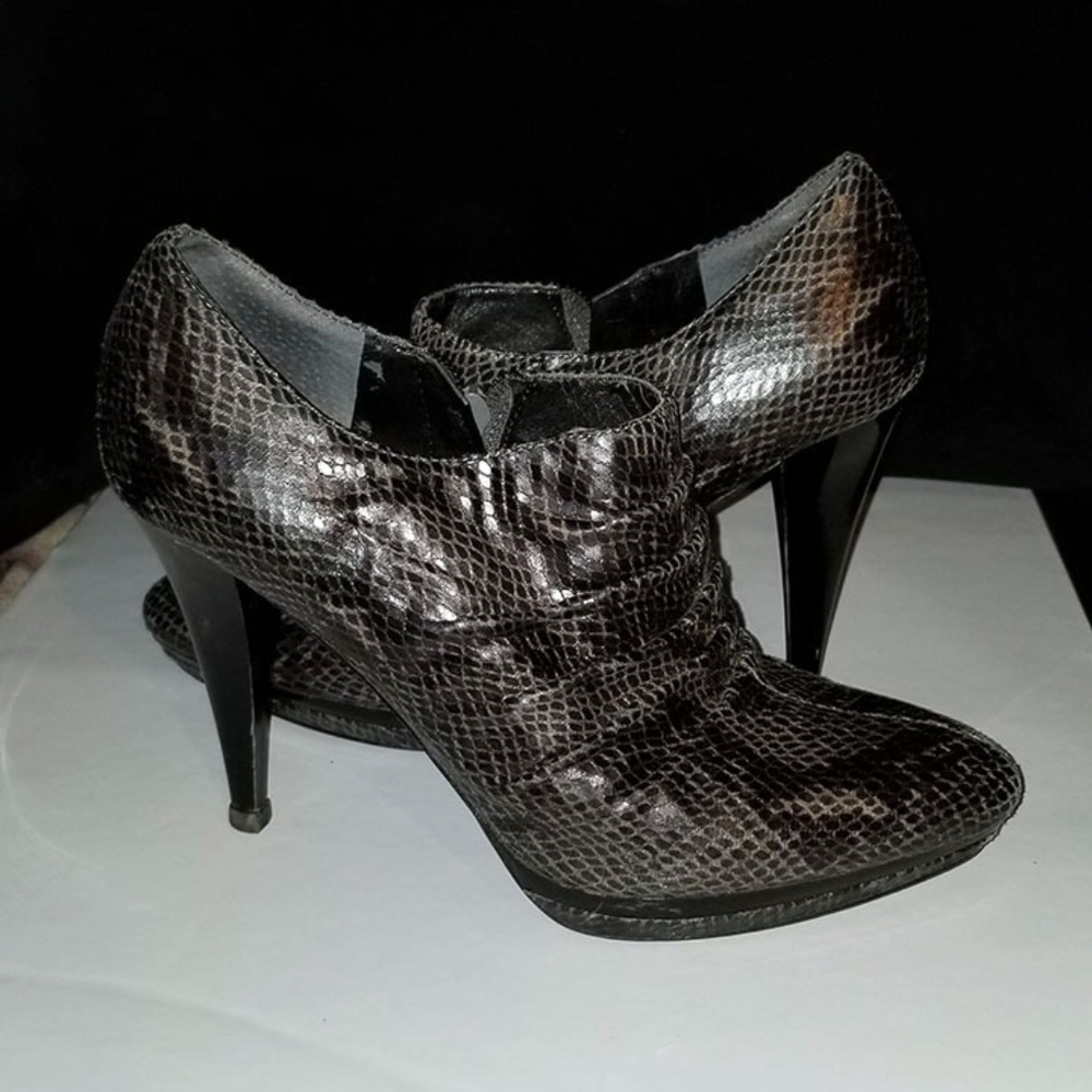 Nine West Black and Grey High Heel Booties